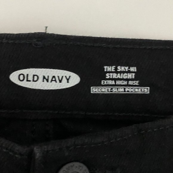 Old Navy Extra High Rise Sky-Hi Straight Jeans Jean Size Plus Size 28 NWT Black - Picture 7 of 11